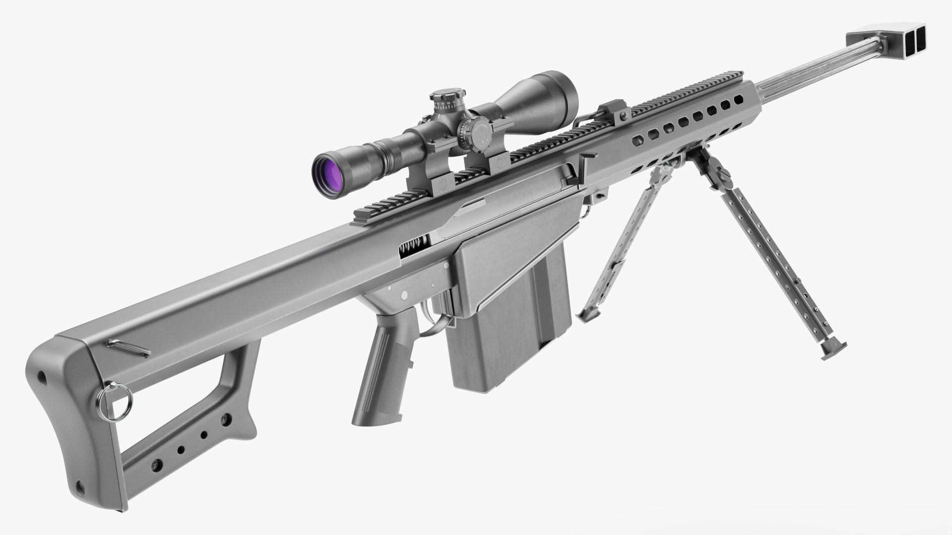 Barrett M82 With Stand Sniper Rifle 3D Model - TurboSquid 1920203