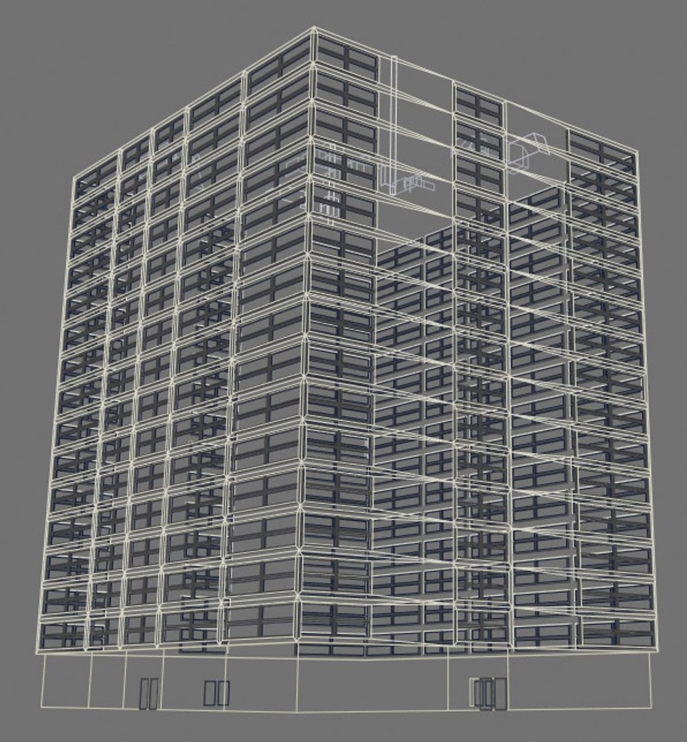 3d hi-rise building model