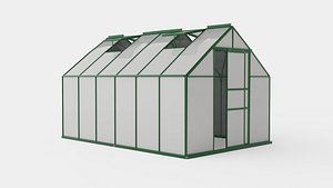 3D model Greenhouse Merkur 9900 Glass Green