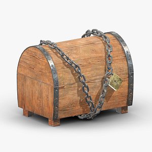 3D Treasure Chest Box 06 Low Poly PBR Realistic