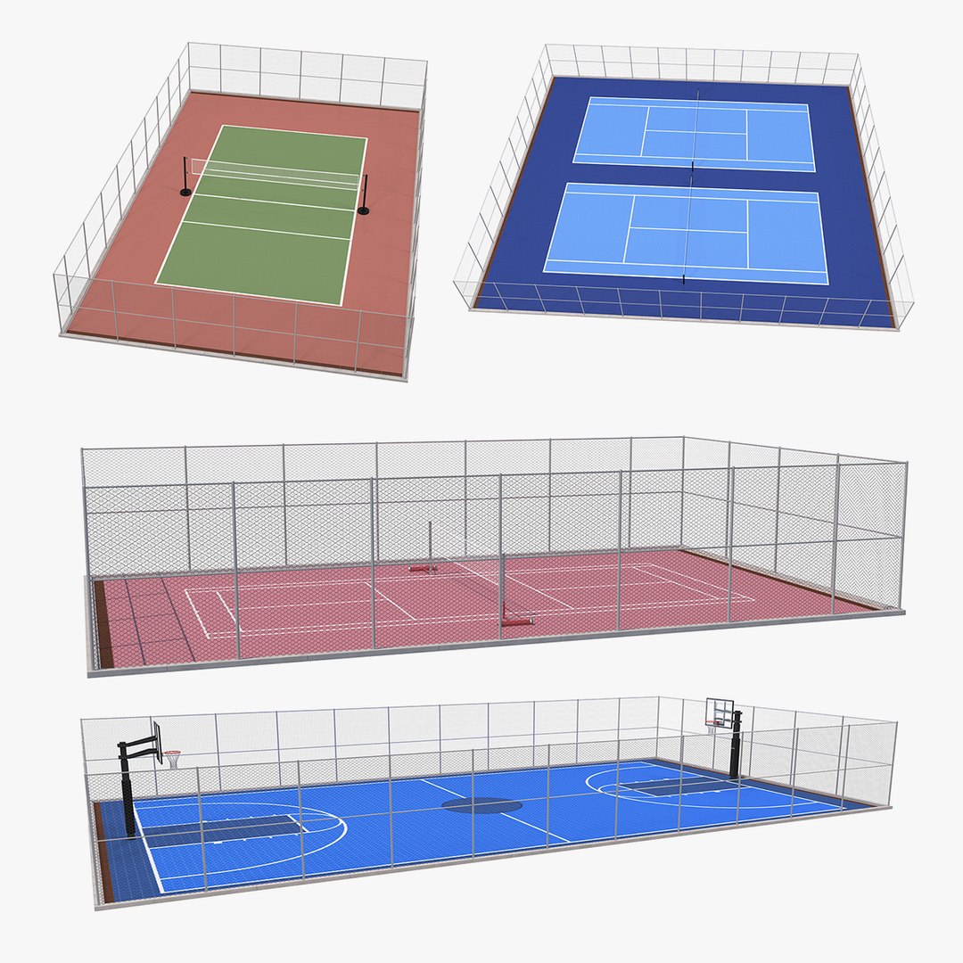 Outdoor Courts 3D Models Collection 3D model preview