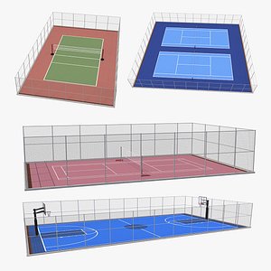 Outdoor Courts 3D Models Collection