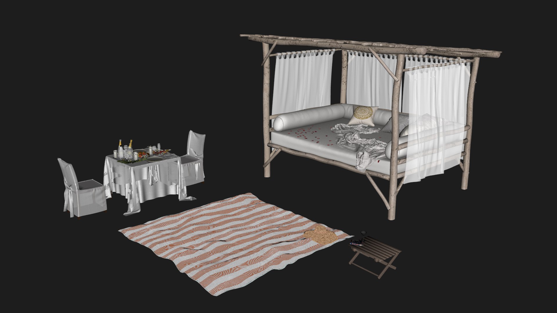 Romantic Beach Bed 3D model https://p.turbosquid.com/ts-thumb/i2/71R3oX/7o/w/png/1779352470/1920x1080/fit_q87/0748e679c83c58bed942e6d34a3d60db3daa5c5a/w.jpg