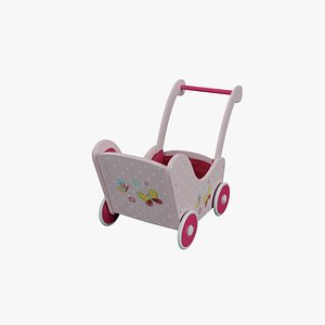 Wooden Dolls Pram 3D model