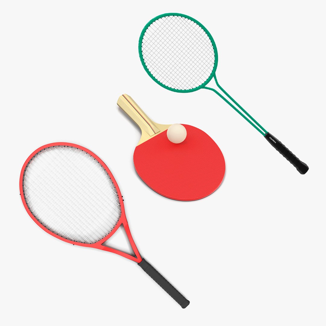 Sport Rackets Collection 3D model preview