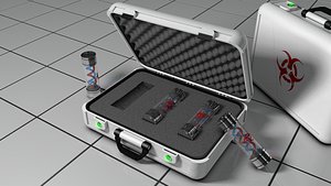 3d model of virus container briefcase