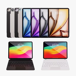 iPad Air 11 inch M2 2024 Collection With Magic Keyboard 3D model