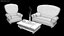 Stilisiertes Sofa mit Couchtisch