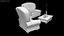 Stilisiertes Sofa mit Couchtisch