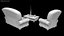 Stilisiertes Sofa mit Couchtisch
