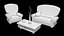 Stilisiertes Sofa mit Couchtisch