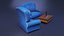 Stilisiertes Sofa mit Couchtisch