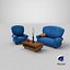 Stilisiertes Sofa mit Couchtisch