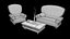 Stilisiertes Sofa mit Couchtisch