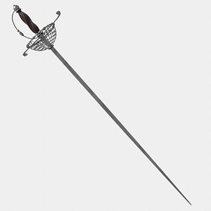 3D model medieval rapier sword