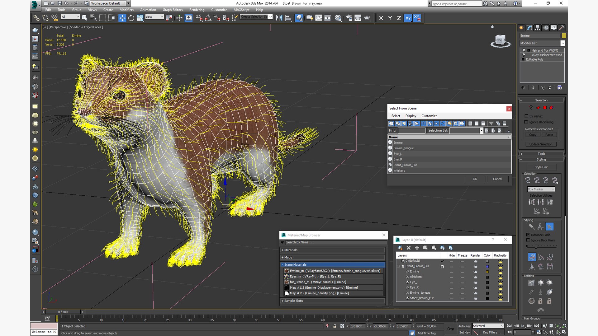 3D Stoat Brown Fur Model - TurboSquid 2208847
