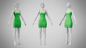 Dress 52 Super Green 3D model