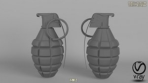 mk2 grenade 3D model