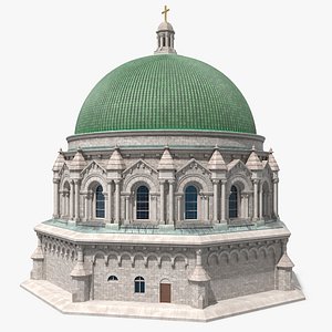 Neo-Byzantine Style Basilica with Stone Facade Green