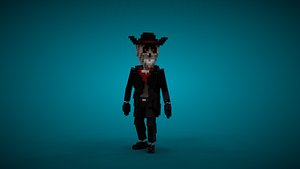 Skeleton Cowboy 3D Model with Animations for The Sandbox and Other Platforms 3D