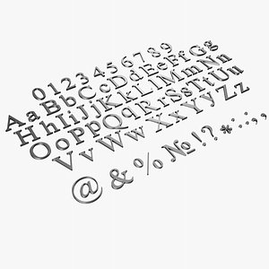 3D alphabet chrome 2 model