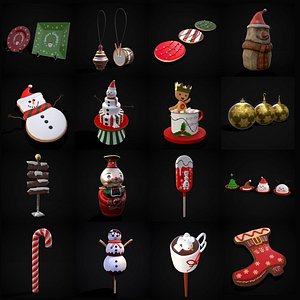 3D Christmas Prop Mix Fourteen model