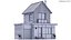 3D Cartoonish House Low Poly 3D Model 02