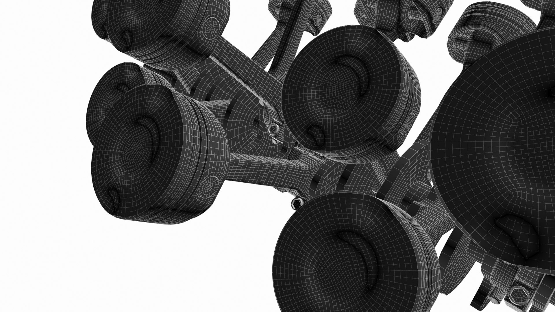 3d model of a crankshaft and pistons model - TurboSquid 1808781
