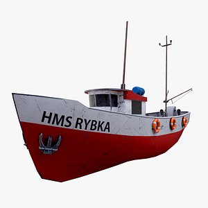 Stylized Fishing Boat HMS RYBKA 3D model