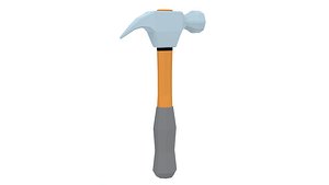 3D Low Poly Cartoon Hammer