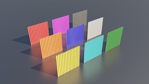 Low Poly Metal Fence 9 color options