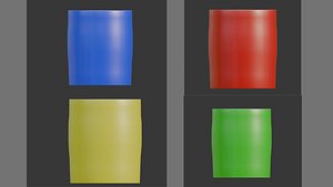 3D Plastic cups in different colors