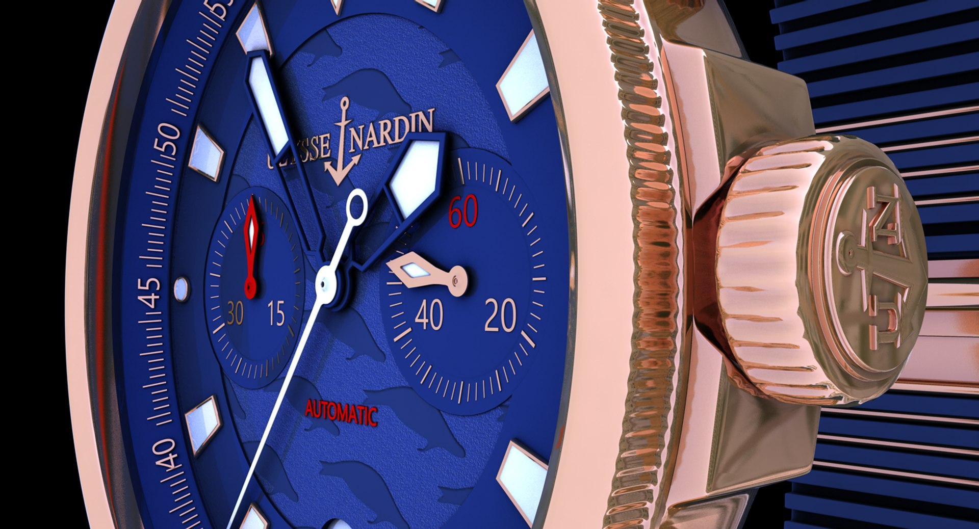 realistic ulysse nardin blue 3d c4d