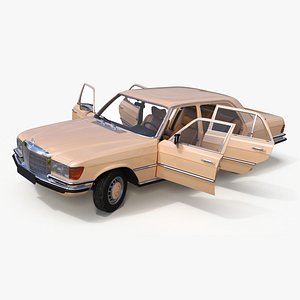 Mercedes Benz 350 SE Yellow Rigged for Cinema 4D