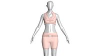 Girls High Neckband Collar Top With Shorts-Outfit
