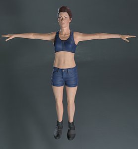 3D rigged female character