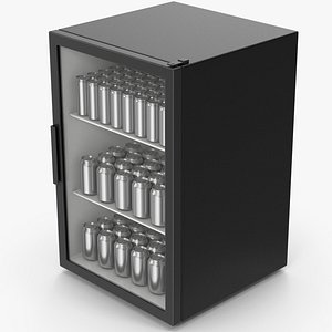 3D Mini Beverage Refrigerator model