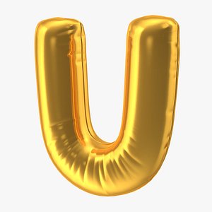 foil balloon letter u 3D model