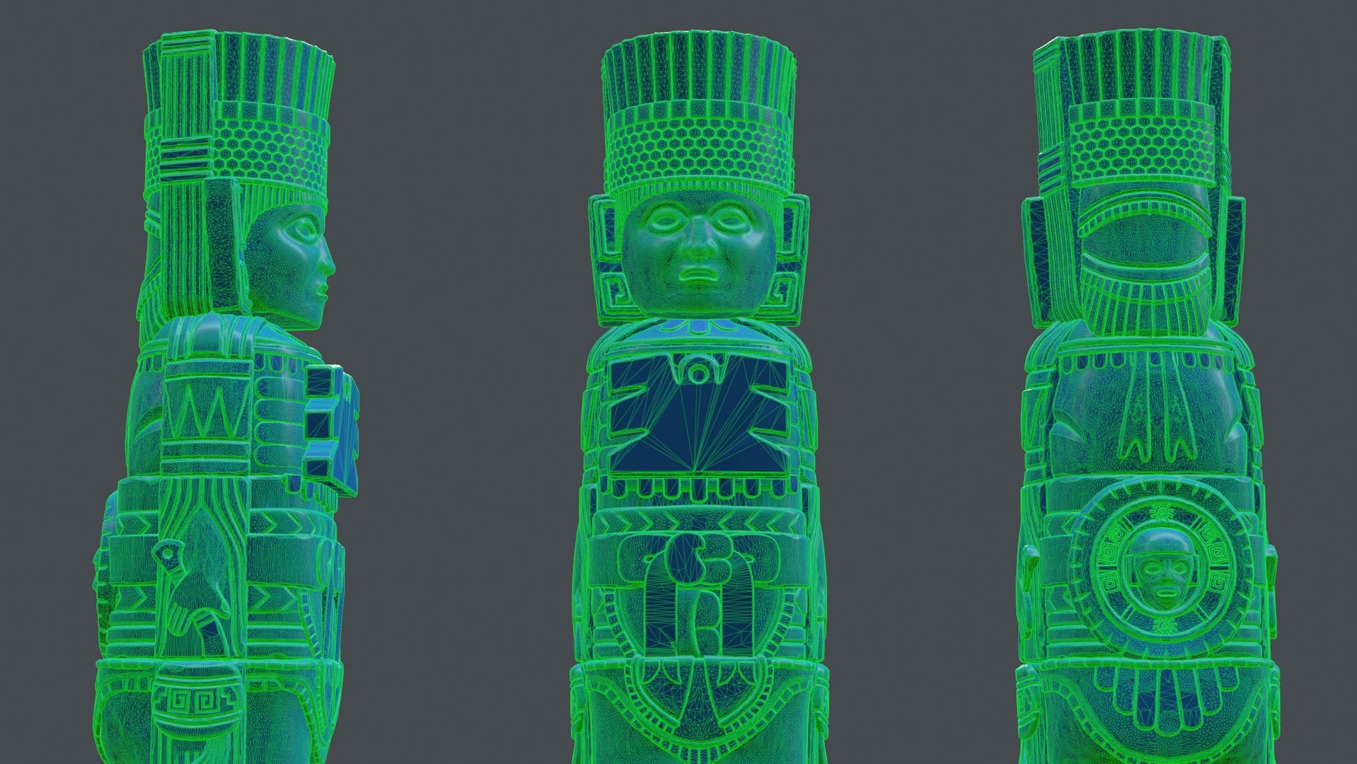 Statue Aztec Atlante Tula 3D Model - TurboSquid 2218653