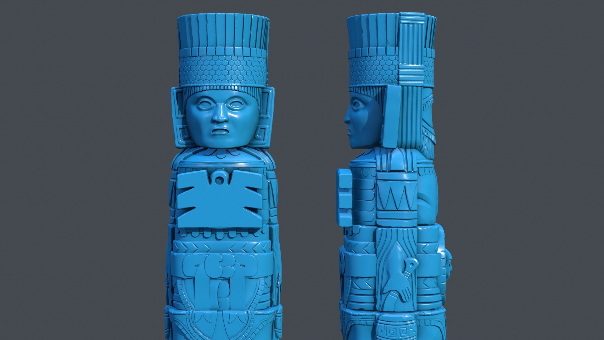 Statue Aztec Atlante Tula 3D Model - TurboSquid 2218653