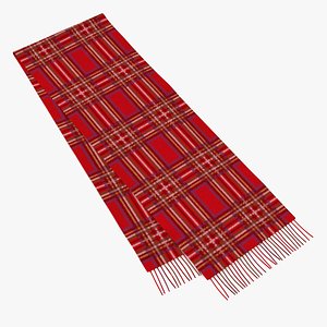 3D Red Scarf Folded in Half model