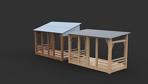Wooden Veranda 3D model 3D