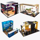 Conjunto moderno de estandes para feiras e exposições, 4 em 1