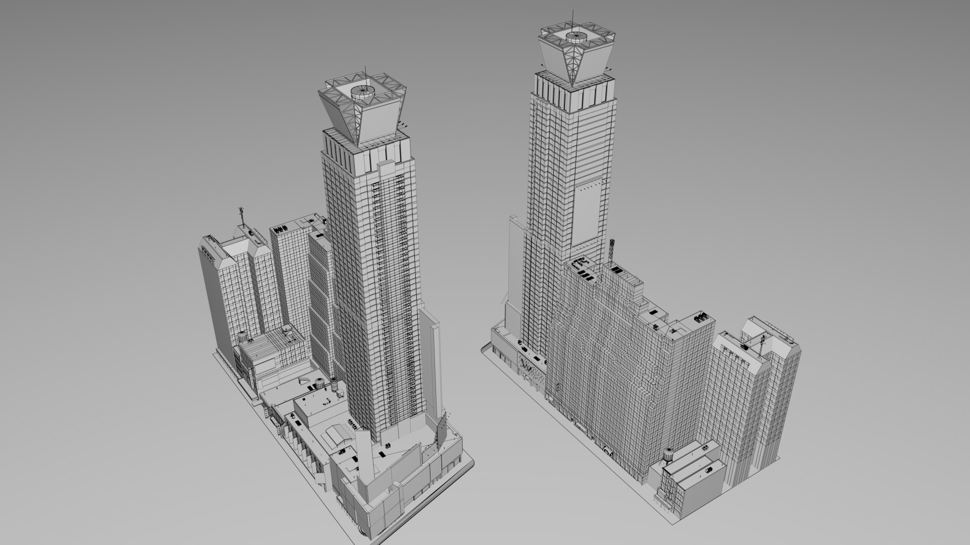 3D Model Realistic NYC Times Square 6 Buildings Collection Pack ...