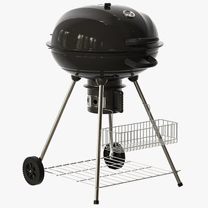 Charcoal BBQ Grill Marapi Metal Black 3D model