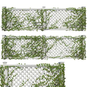 3D model Fence with Ivy v10