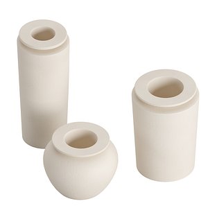 Plateia Large White Earthenware Vase