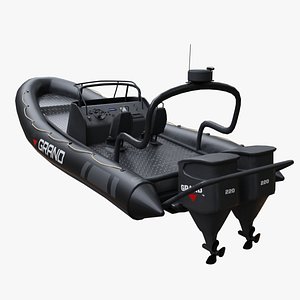 3D Motor inflatable Boat black