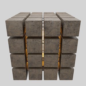 3D designer granite lamp interior model