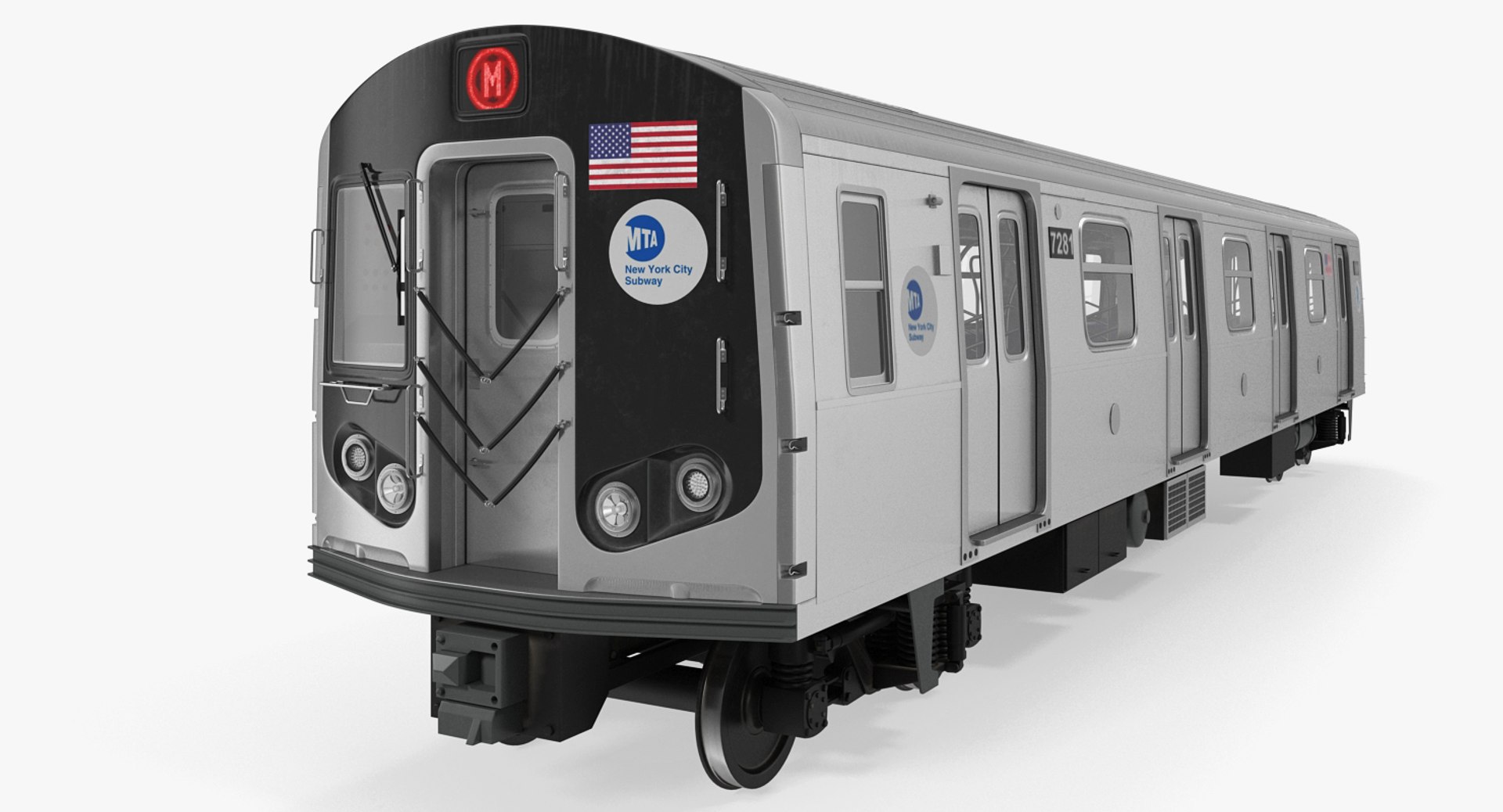 New York City Subway Car R160 Rigged 3D model preview